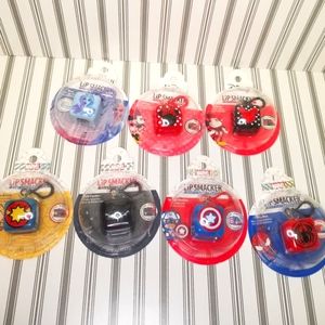 NWTS Disney Marvel & Frozen Holiday Ornament Lip Smacker Cubes Hanging Keychains